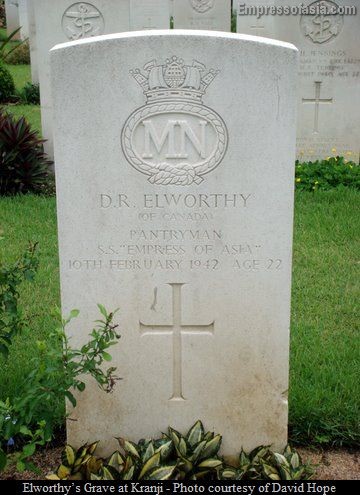 Elworthy's grave a Kranji War Cemetery in Singapore